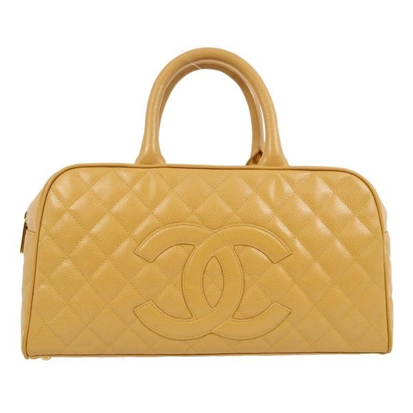 Chanel Beige Caviar Bowling Bag - Picture 1 of 8